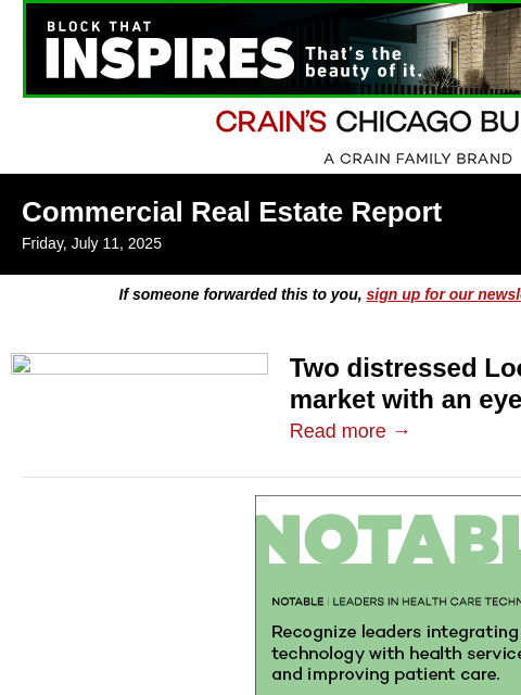 crainalerts newsletter: Loop office buildings marketed for conversions
