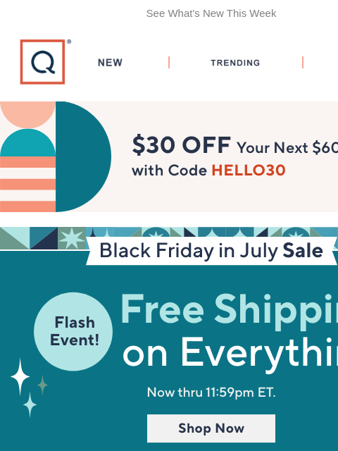 qvcemail newsletter: Flash! Free Shipping on Everything