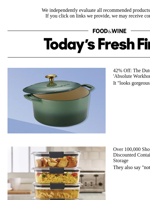 foodandwine newsletter: Fans Call This 42%-Off Dutch Oven an 'Absolute Wor...