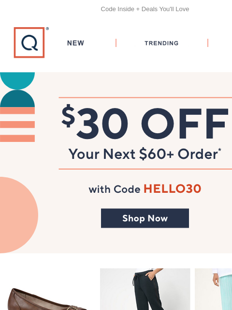 qvcemail newsletter: For You: $30 Off Your Next Order