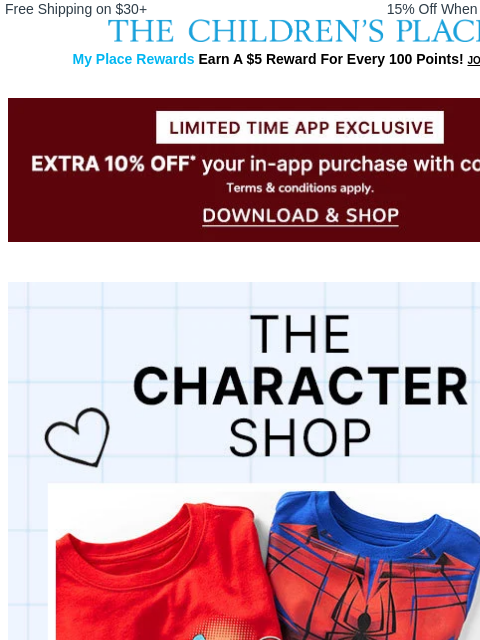 childrensplace newsletter: NEW Superhero Tees Just Landed 🦸💥