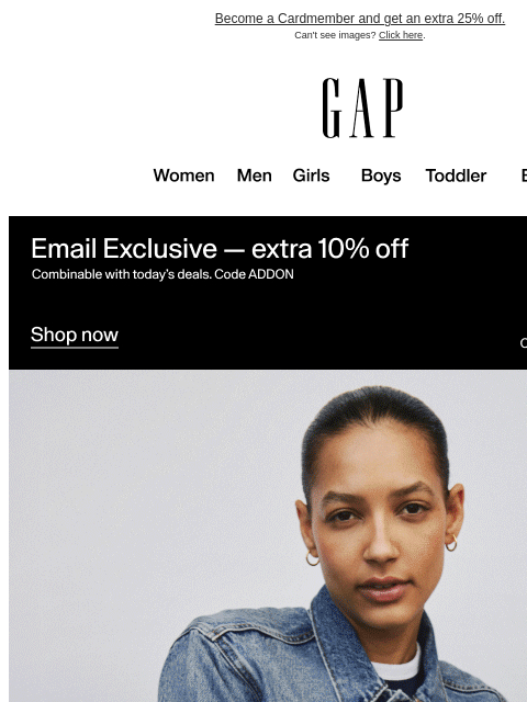 gap newsletter: Your order is 50% off — Gap Days is here