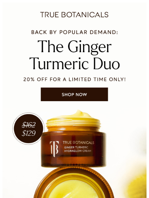 truebotanicals newsletter: 20% Off Limited-Time Only Duo