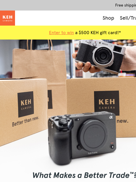 keh newsletter: Trade with the experts in pre-owned camera gear