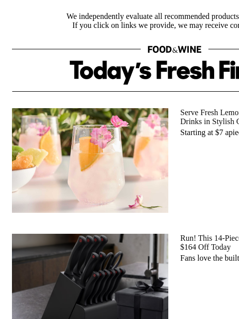 foodandwine newsletter: Run! This 14-Piece Knife Set Is a Whopping $164 Of...