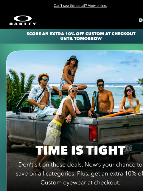 oakley newsletter: A Weekend of Deals