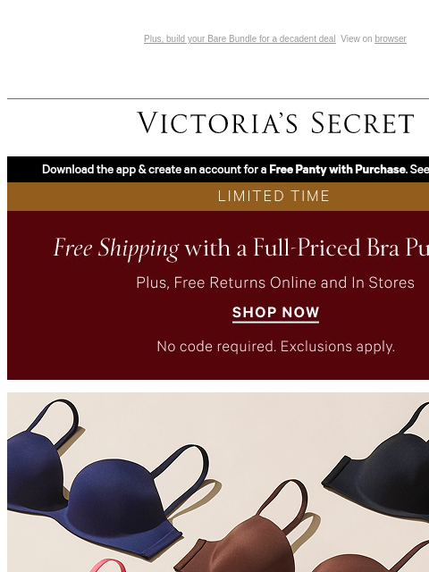 victoriassecret newsletter: Just In: NEW Bra Colors for The New Season