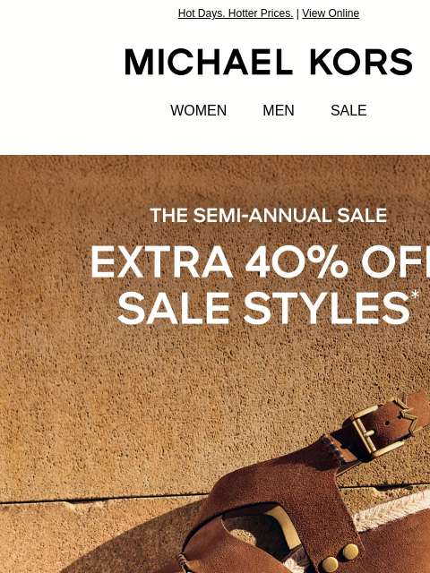 michaelkorsmail newsletter: Sunny-Day Styles Are Now An Extra 40% Off