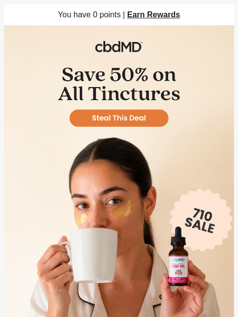 cbdmd newsletter: Don’t Miss 50% off Tinctures!