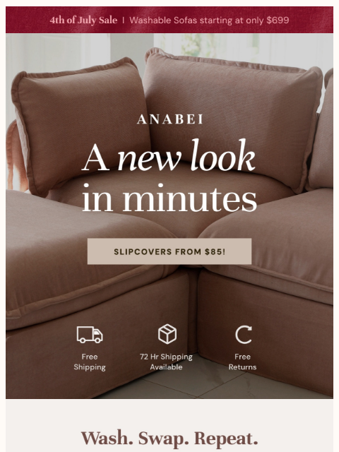 anabei newsletter: Slipcovers from $85? 🤩