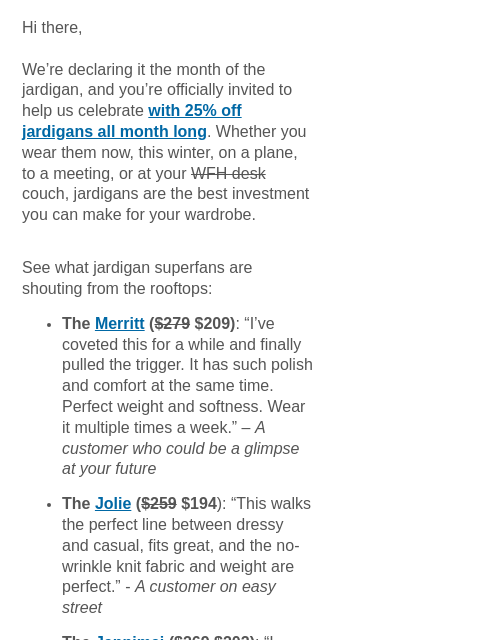 mmlafleur newsletter: The July Jardigan Event is Here