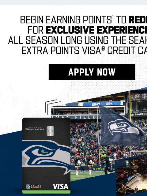 With the Seahawks Extra Points Visa Card View in Browser Seahawks Instagram Seahawks Facebook Seahawks Twitter Seahawks App Terms and Conditions 1. This rewards program is provided by Comenity Capital