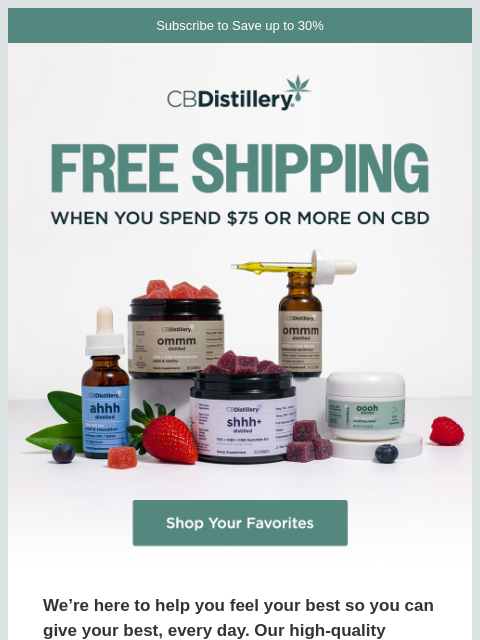 thecbdistillery newsletter: No Fluff, No Filler, No Shipping Fees