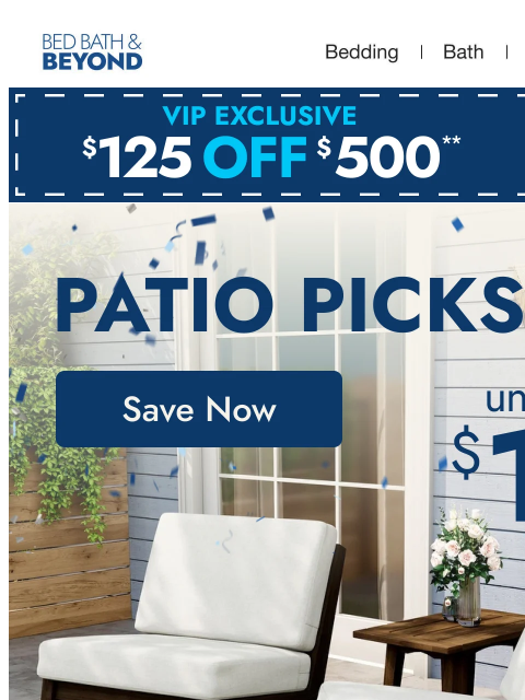 bedbathandbeyond newsletter: Patio picks for under $199 ☀️
