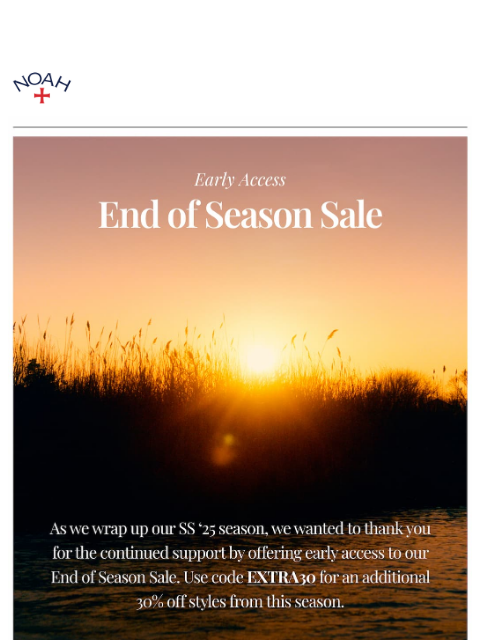 noahny newsletter: End of Season Sale