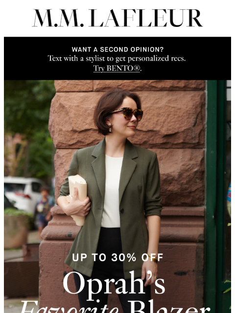mmlafleur newsletter: 48 HRS: Save on Oprah’s favorite blazer.