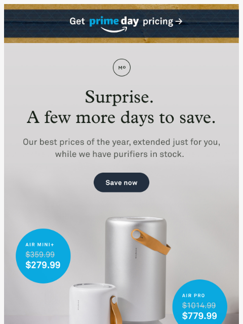 molekule newsletter: ➕ PRIME DAY PRICING: BONUS DAYS ➕