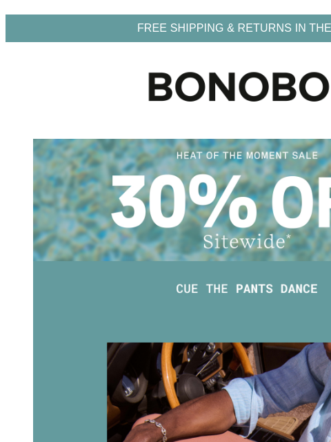 bonobos newsletter: 30% Off Pants Ends Soon