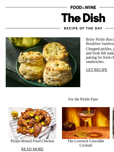 foodandwine newsletter: Pickle Biscuits