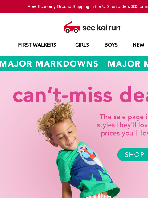 seekairun newsletter: Big Savings on Little Shoes