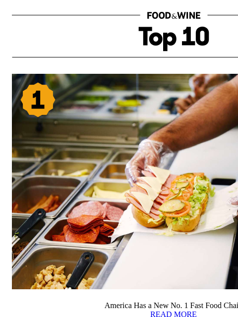 foodandwine newsletter: America Has a New No. 1 Fast Food Chain