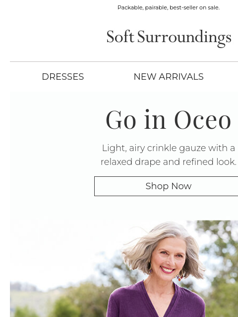 softsurroundings newsletter: Vacation-Ready Gauze