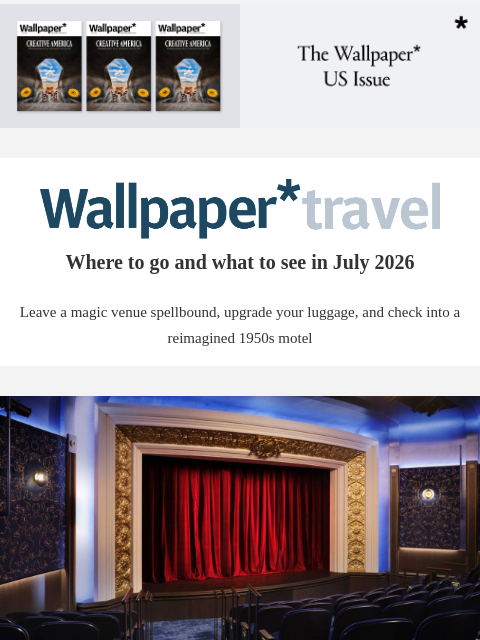 futureplc newsletter: Wallpaper* Travel in 2026: where to go