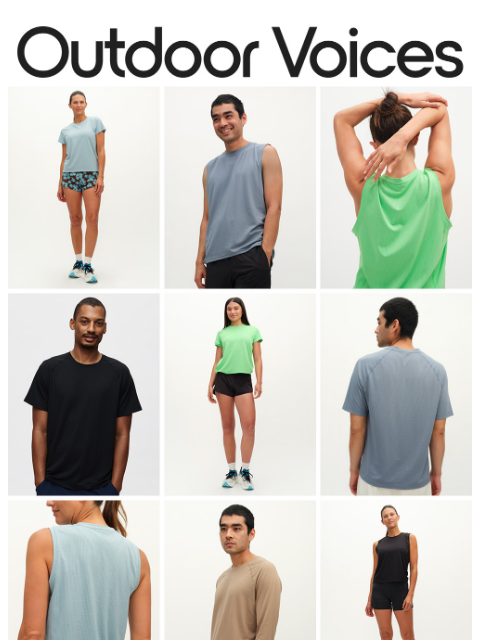 outdoorvoices newsletter: NEW SWEAT-READY STUFF