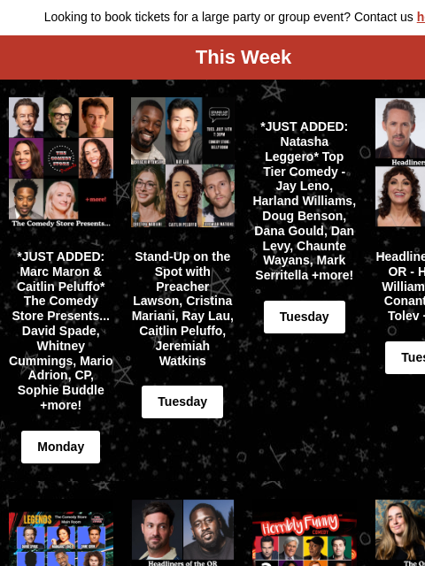 comedystore newsletter: Coming Up at The Store! David Spade, Whitney Cummi...