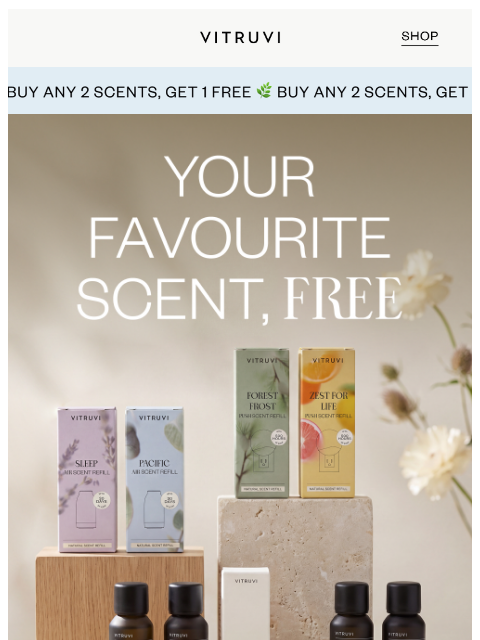 vitruvi newsletter: Enjoy A FREE Best Selling Scent 🌿
