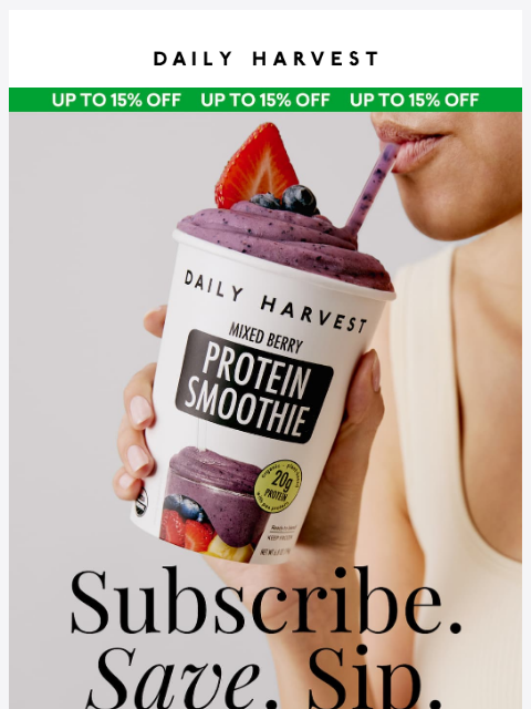 daily-harvest newsletter: Stock up & save on your favorite smoothies