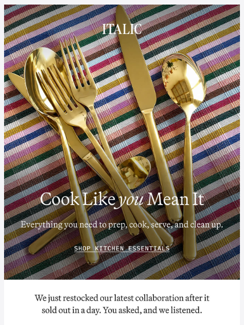 italic newsletter: NEW: Kitchen Accessories
