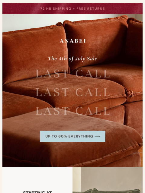 anabei newsletter: Goodbye 4th of July Sale 👋🏻