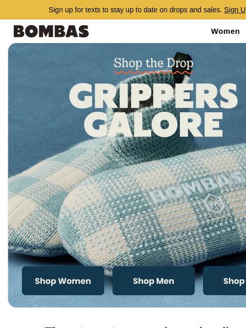 bombas newsletter: Comfy & Cute: New Gripper Slippers