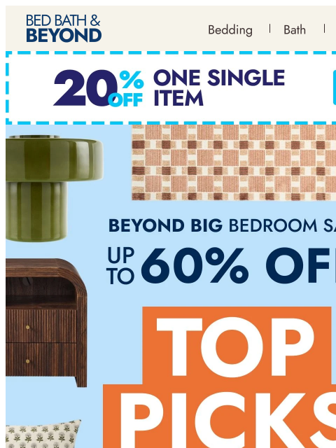 bedbathandbeyond newsletter: Bedroom upgrades worth adding to cart