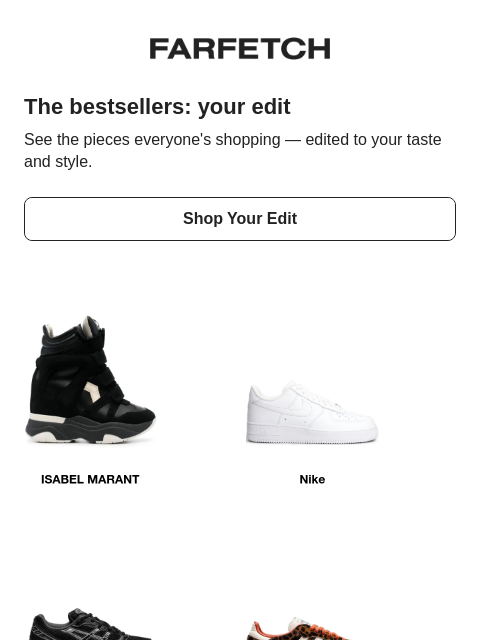 farfetch newsletter: Presenting the bestsellers