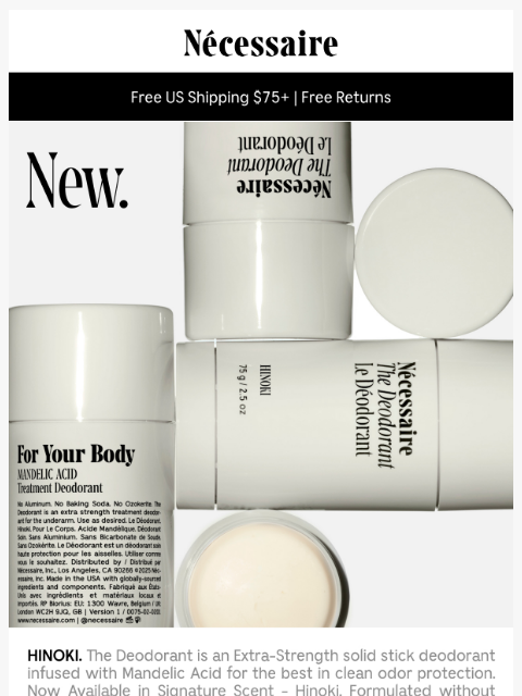necessaire newsletter: The Deodorant in signature scent Hinoki