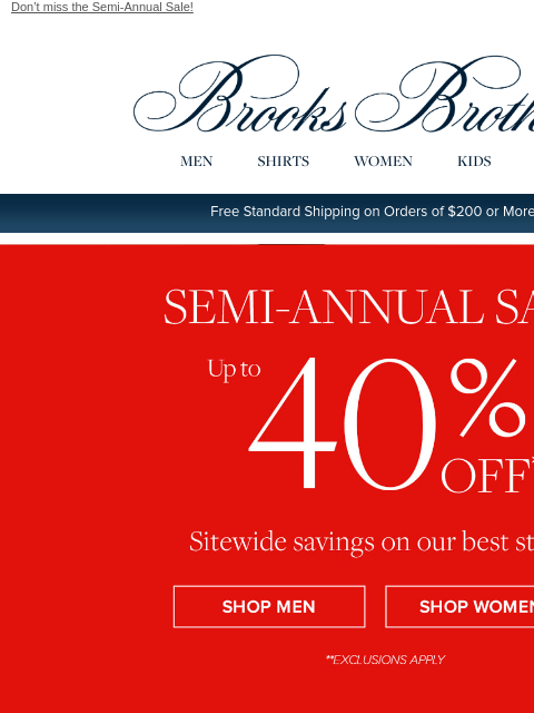 brooksbrothers newsletter: It’s here: up to 40% off!