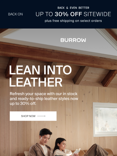 burrow newsletter: Laid-back leather styles