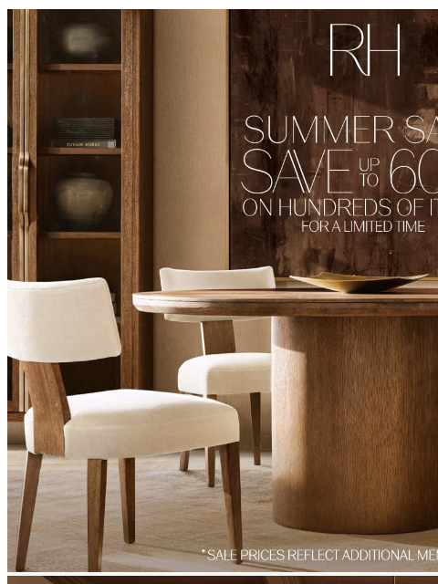 rh newsletter: Enjoy an Extra 30% Off All Sale Items as an RH Mem...