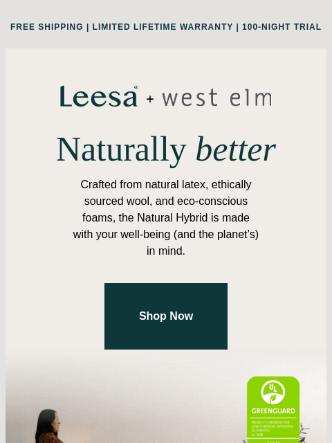 leesasleep newsletter: Save 30%* on the Natural Hybrid