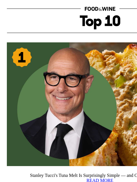 foodandwine newsletter: Stanley Tucci's Tuna Melt Is Simple — and Genius
