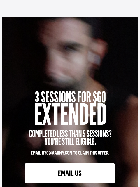 aarmy newsletter: 3 Sessions for $60 EXTENDED 🚨