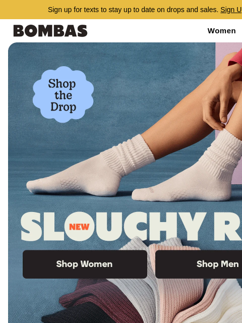 bombas newsletter: Just Dropped: New Slouchy Rib Socks