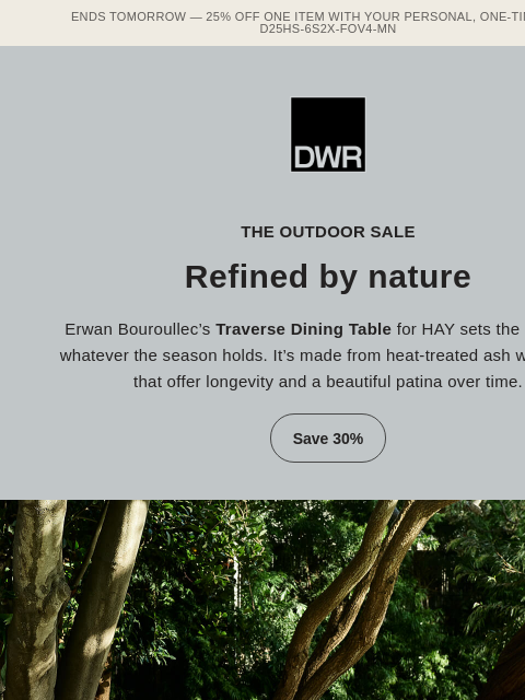 dwr newsletter: Save up to 30% on HAY outdoor furniture