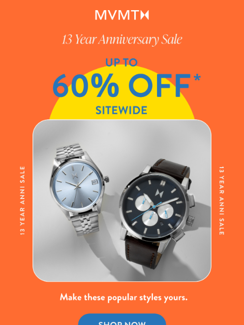 mvmt newsletter: Up to 60% Off Fan Faves