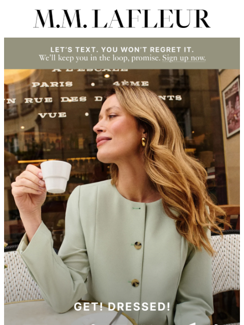 mmlafleur newsletter: Workwear made (gasp!) fun.