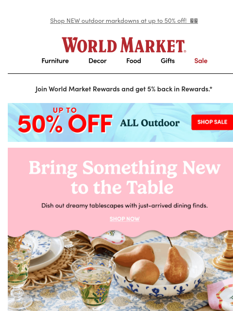 emailworldmarket newsletter: Freshly set 🍽️