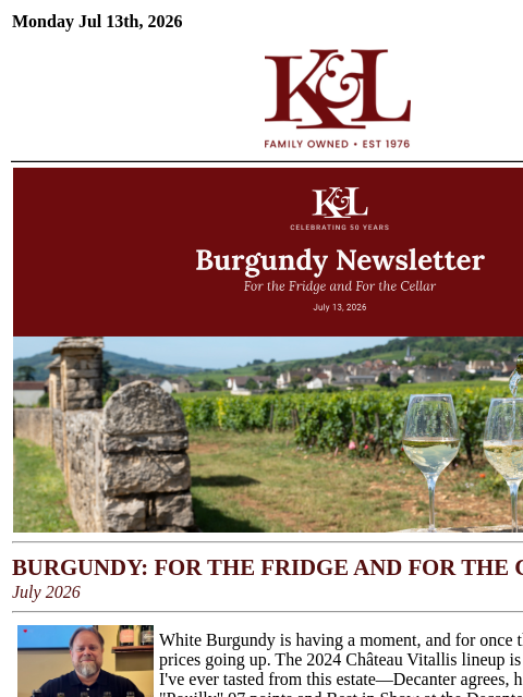 klwines newsletter: K&L Newsletter: The Latest from Burgundy