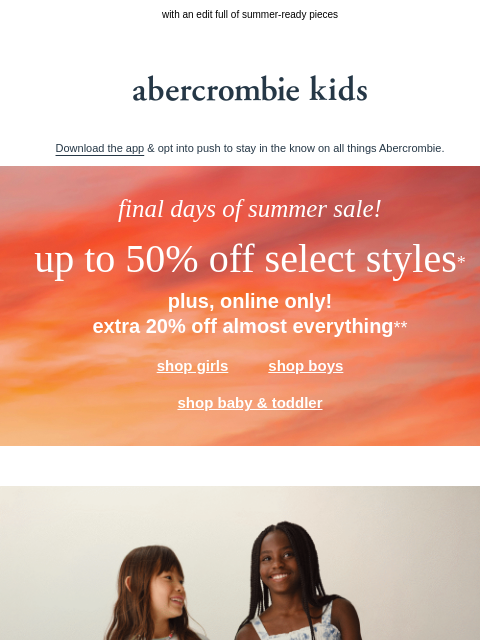 abercrombie newsletter: help them beat the heat